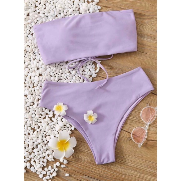 SHEIN Other - Lace Up Back Bandeau Bikini Swimsuit
